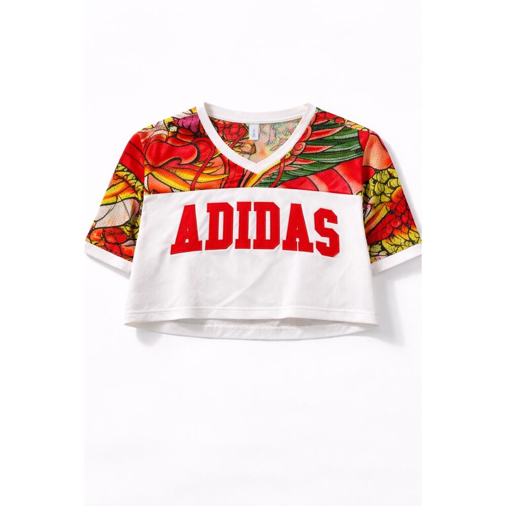 Adidas Originals x Rita Ora Dragon Print Cropped Top Bold  Streetwear Shirt